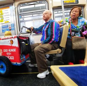 People sitting in train