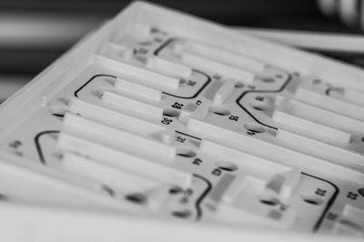 Close-up of computer keyboard on table