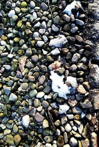 Full frame shot of pebbles on beach