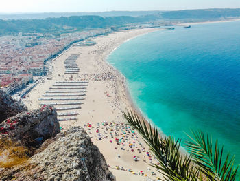 High angle view of beach