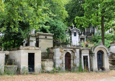 Exterior of old building by trees