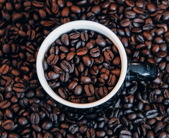 Close-up of roasted coffee beans