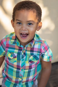 Portrait of cute boy smiling