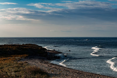 Beautiful scene of coastline of the sea. montauk point state park