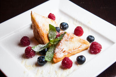 Close-up of dessert in plate