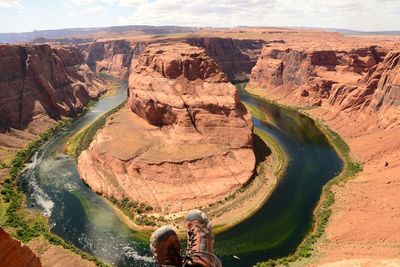 Aerial view of rock formations