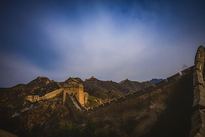 Low angle view of mountain against sky