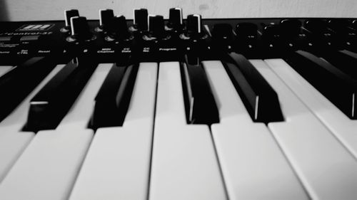 Close-up of piano keys