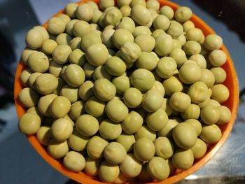 High angle view of fruits in container at market