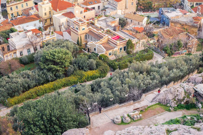 High angle view of townscape