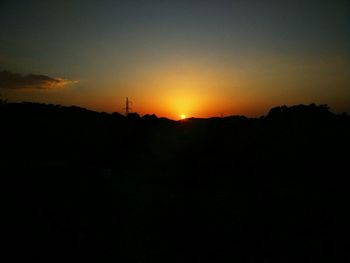 Silhouette of landscape at sunset