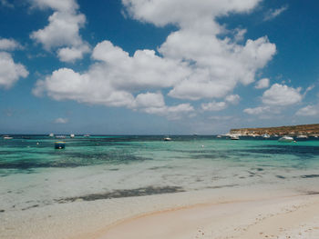 Scenic view of beach against sky