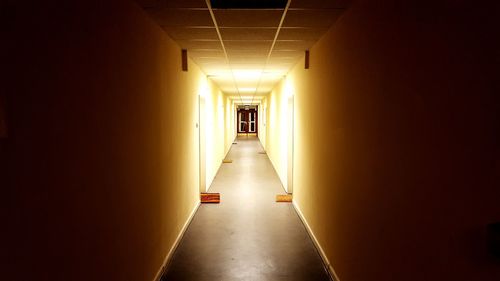 Illuminated corridor in hospital