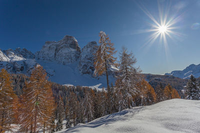 Awesome mount pelmo winter panorama, dolomites, italy