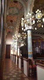 Interior of illuminated cathedral