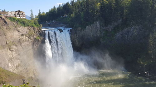Scenic view of waterfall