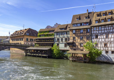 Idyllic waterside impression around a district named petite france in strasbourg