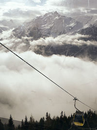 Scenic view of mountains against cloudy sky