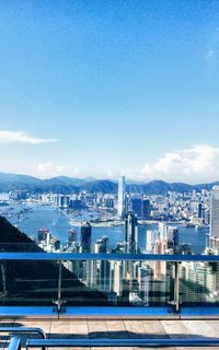 Cityscape against blue sky