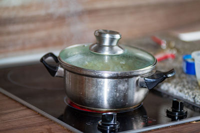 Close-up of tea in kitchen