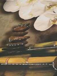 High angle view of meat on barbecue grill