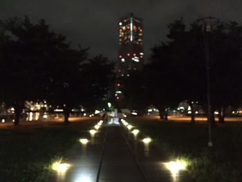 Illuminated city at night