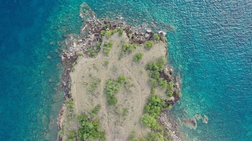 High angle view of sea shore