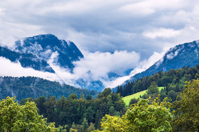 Scenic view of mountains against sky