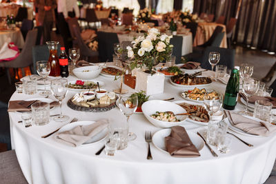 Place setting on table