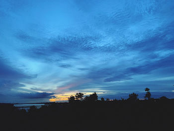 Silhouette trees against sky during sunset