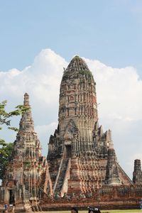 Low angle view of temple building against sky