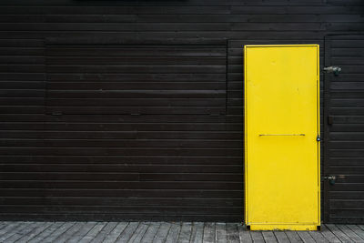 Close-up of yellow locker