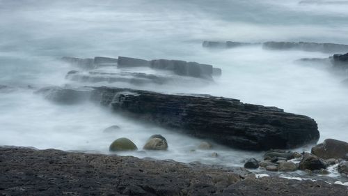 Rock formations in a river