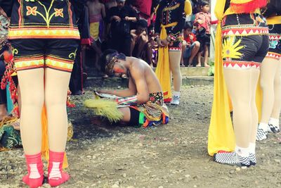 Low section of woman in traditional clothing