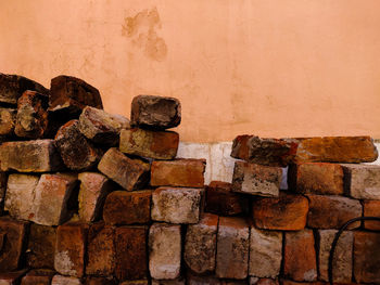 Stack of stone wall