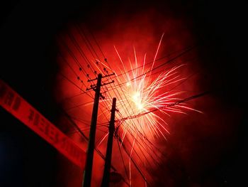 Close-up of illuminated firework display at night