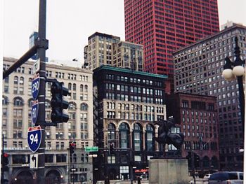 Low angle view of buildings in city