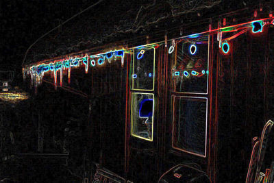 Illuminated lights at night