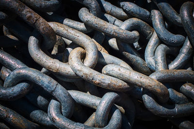 Full frame shot of rusty chain