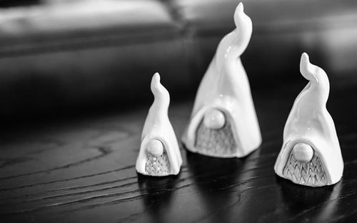 Close-up of figurine on table