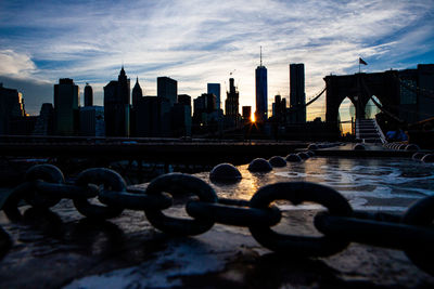 Brooklyng bridge at sunset 