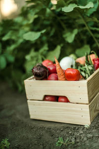 High angle view of food on table