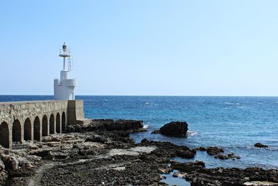 View of lighthouse at seaside