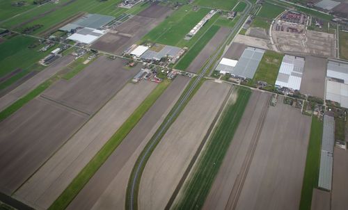High angle view of agricultural field