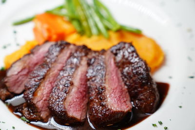 Close-up of meal served in plate