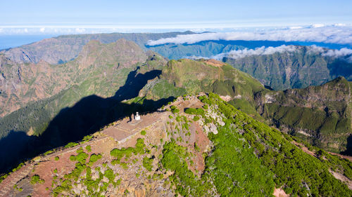 Pico ruivo house on a sunny day in santana, madeira island, portugal