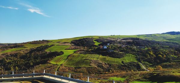 Scenic view of landscape against clear sky