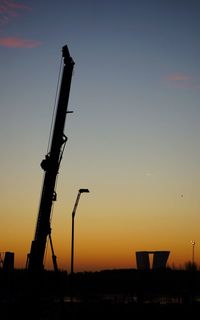 Cranes at construction site