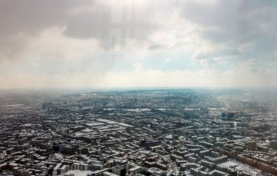 High angle view of townscape against sky