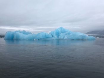 Scenic view of frozen sea against sky